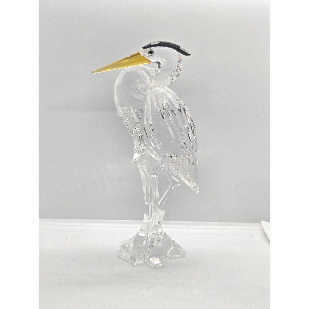 Swarovski Crystal Silver Heron Figurine – Retired "Feathered Friends" Collection